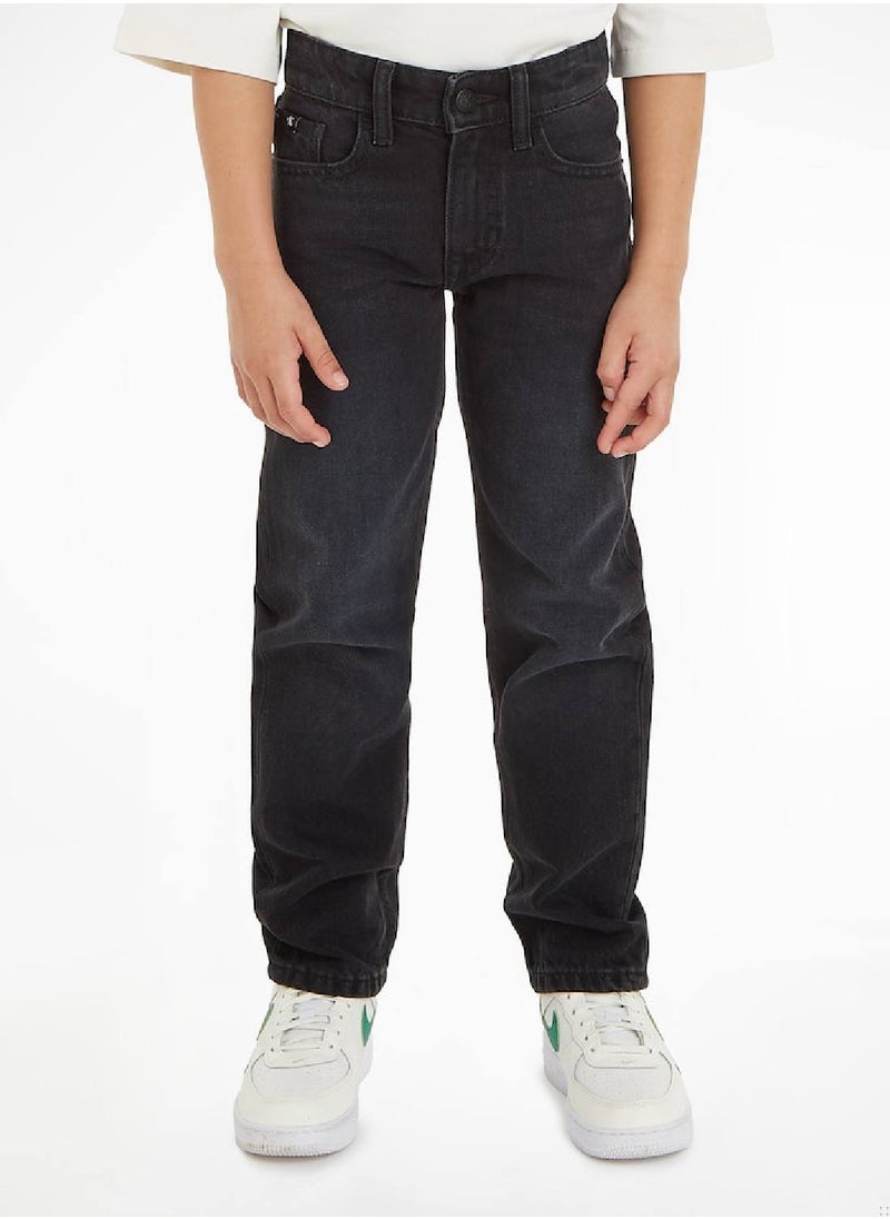 Calvin Klein Jeans - Calvin Klein Jeans Kids, Boys' Jeans - Straight Leg  - Casual Bottoms - Cotton , Black - Image 1