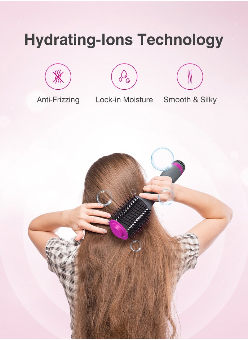 KinseiBeauty 5-in-1 Rotating Hair Dryer Brush – Hot Air  Brush Set with 2 Interchangeable Brushes, Ionic Blow Dryer & Volumizer for Curling, Straightening & Styling  - Image 2