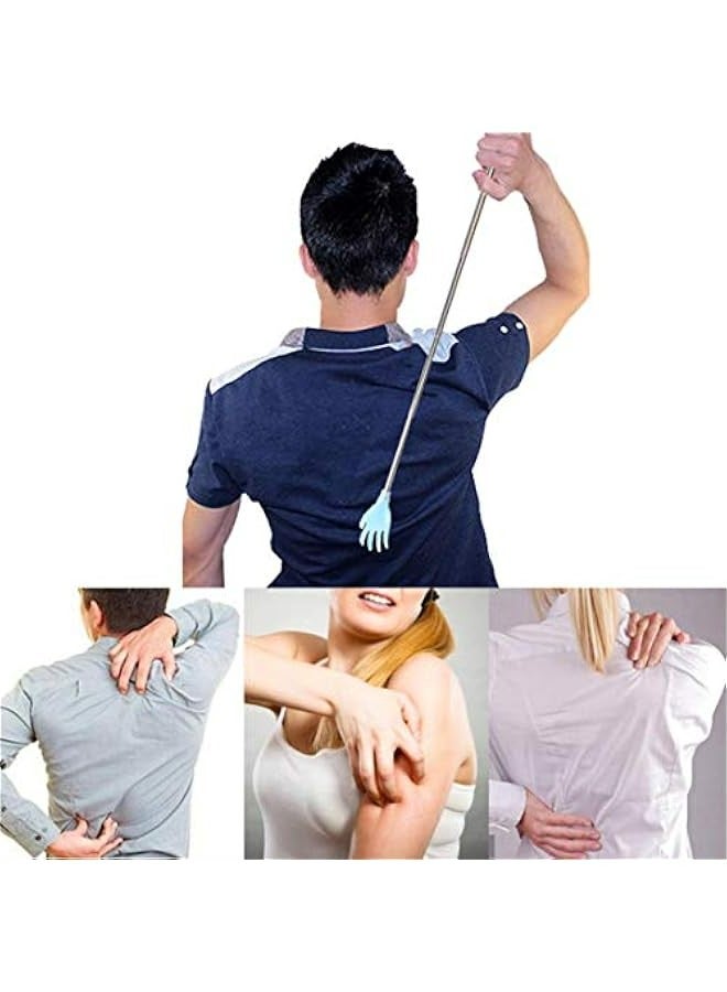 Loquat Telescoping Back Scratcher for Men Women Kids, Portable Extendable Massage Tool to Eliminate Itching, 17.3 Long, Blue and Yellow Colors - Image 5