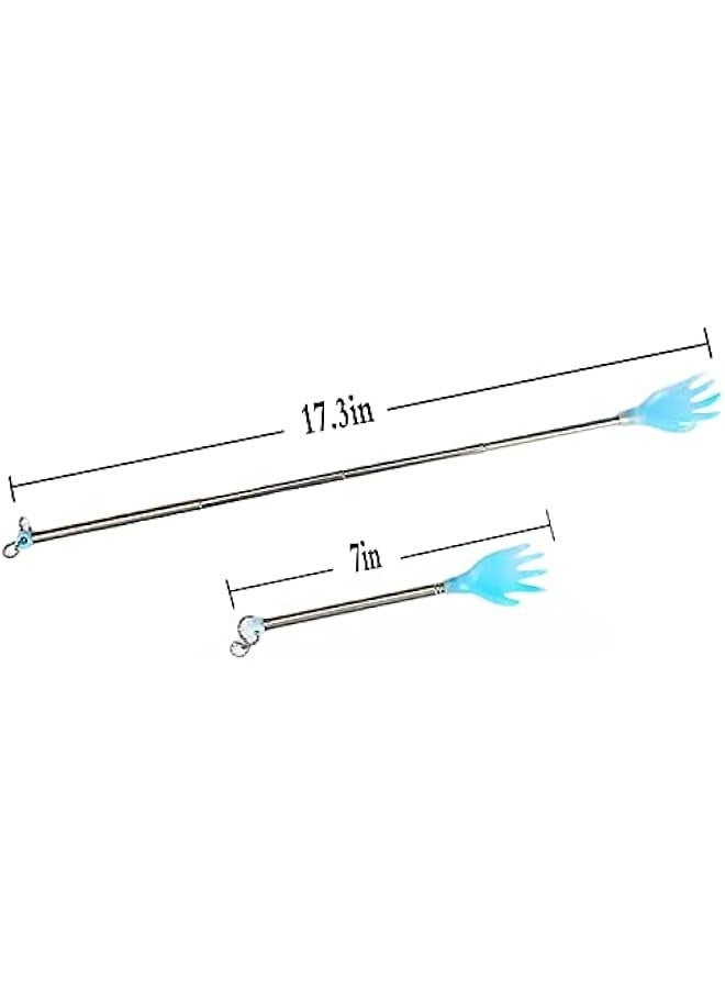 Loquat Telescoping Back Scratcher for Men Women Kids, Portable Extendable Massage Tool to Eliminate Itching, 17.3 Long, Blue and Yellow Colors - Image 2