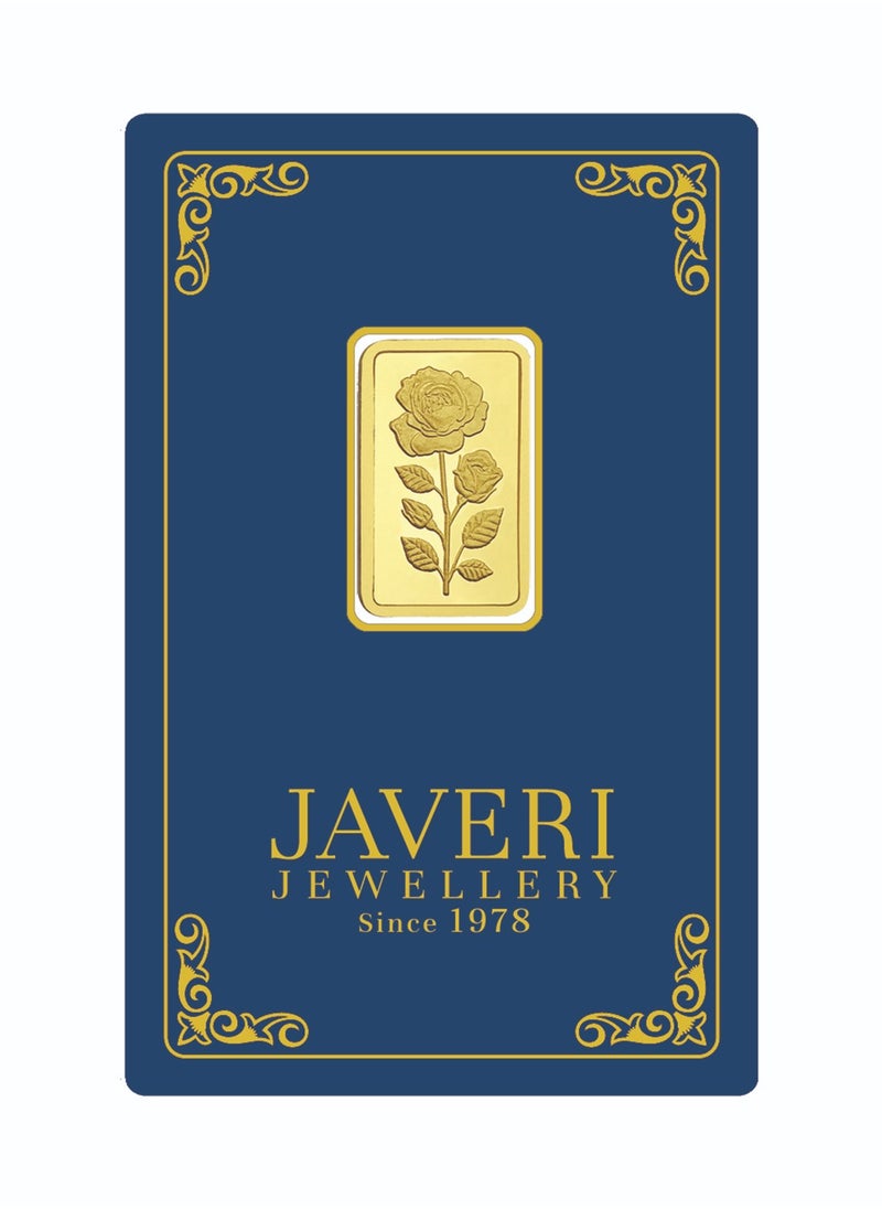 Javeri Jewellery - 24K Pure Gold Bar 10 grams Flower - Image 1