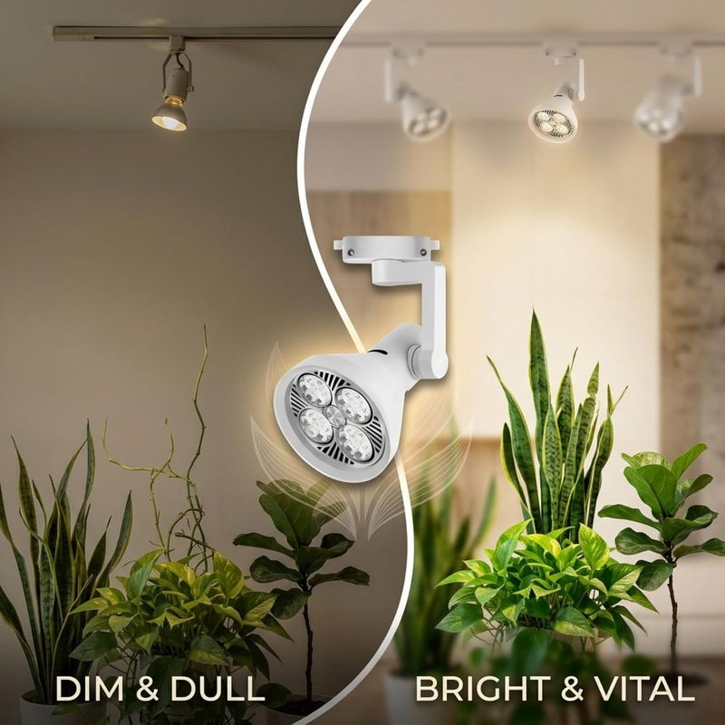 Track Spotlight, 2 Pcs 55W LED Grow Lights, 3000K Warm Full Spectrum, Horn Style, Aluminum Alloy, for Indoor Plants Flower - Image 2