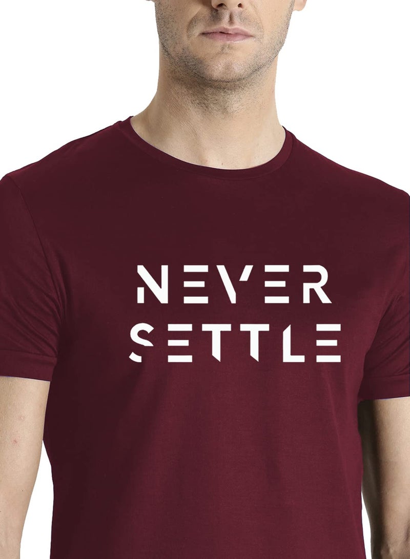 ADRO Mens Never Settle Cotton T-Shirt (RN22-03-SET-MR_Maroon_M) - Image 4
