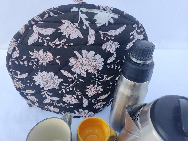 Malan Bai Mandala Tea Cozy Cover Hand Block Winter Tea Cozy Cotton Tea Kettle Warmer Pot Cover Hot Coffee Cover Handamde Kitchen Décor Brand: Malan Bai (Pattern 9) - Image 3