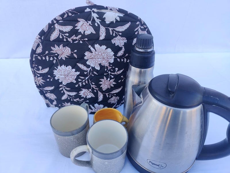 Malan Bai Mandala Tea Cozy Cover Hand Block Winter Tea Cozy Cotton Tea Kettle Warmer Pot Cover Hot Coffee Cover Handamde Kitchen Décor Brand: Malan Bai (Pattern 9) - Image 2