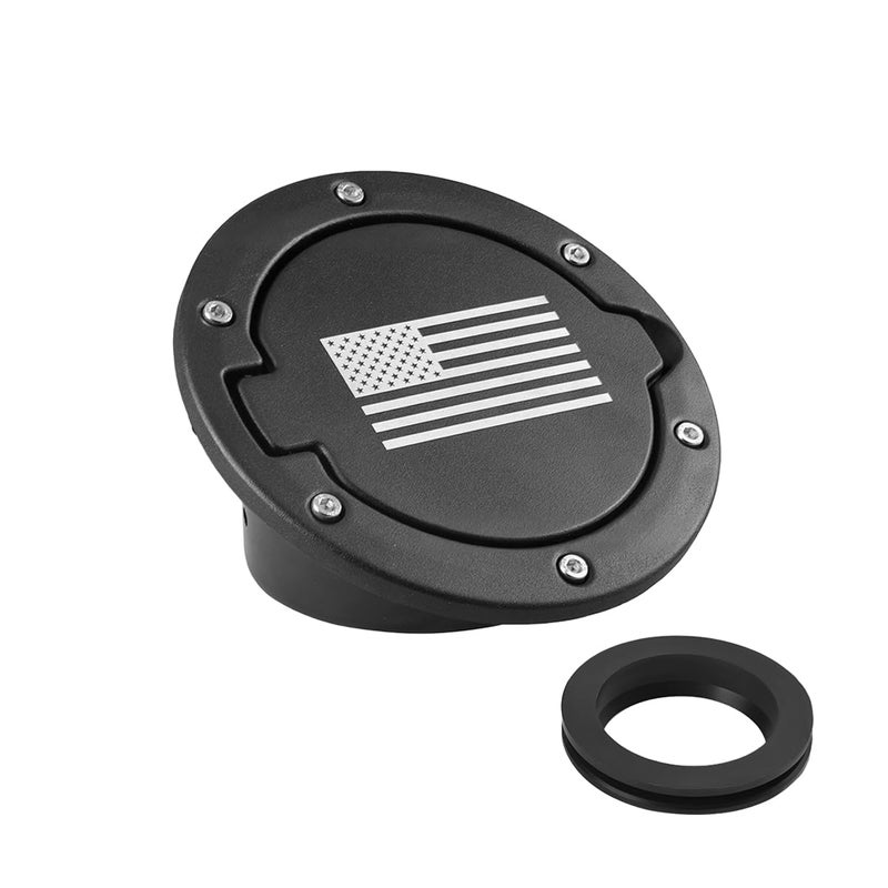 FALVFUN American Flag Car Fuel Filler Door Gas Tank Cap, Heavy Duty Vehicle Fuel Filler Tank Door Cover, Automotive Exterior Protection Accessories, Compatible with Wrangler JK 2/4 Door - Image 1