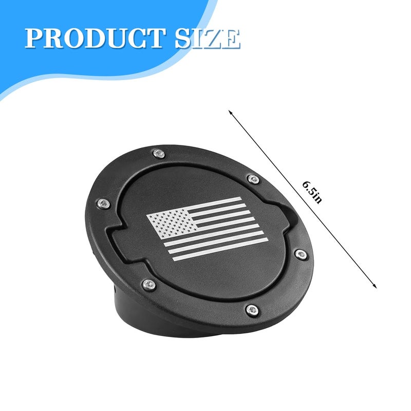 FALVFUN American Flag Car Fuel Filler Door Gas Tank Cap, Heavy Duty Vehicle Fuel Filler Tank Door Cover, Automotive Exterior Protection Accessories, Compatible with Wrangler JK 2/4 Door - Image 2