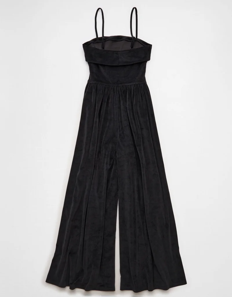 American Eagle AE Velvet Foldover Jumpsuit