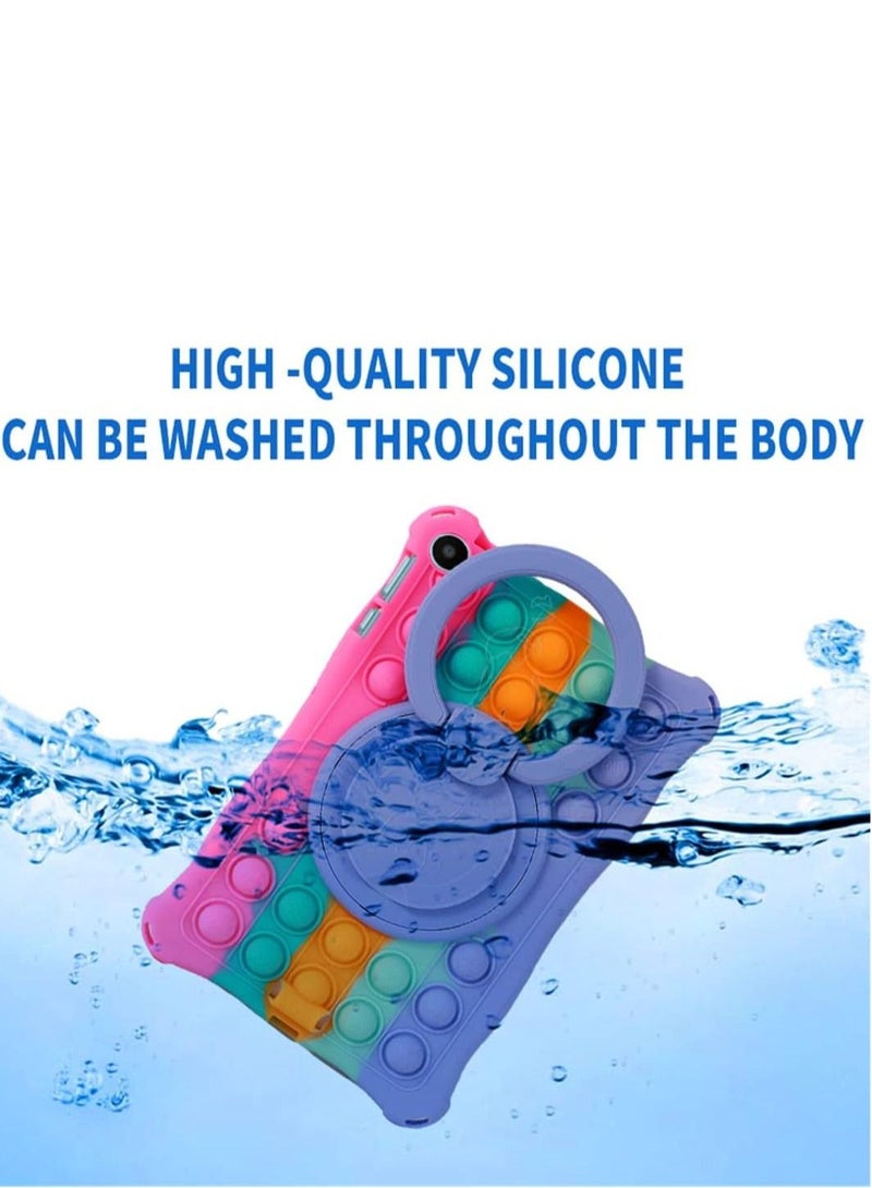 Case Compatible with Huawei Matepad SE 10.4 inch 2023 Kids Soft Silicon 360 Rotating Ring Stand Cover with Should Strap and Pen  - Image 2