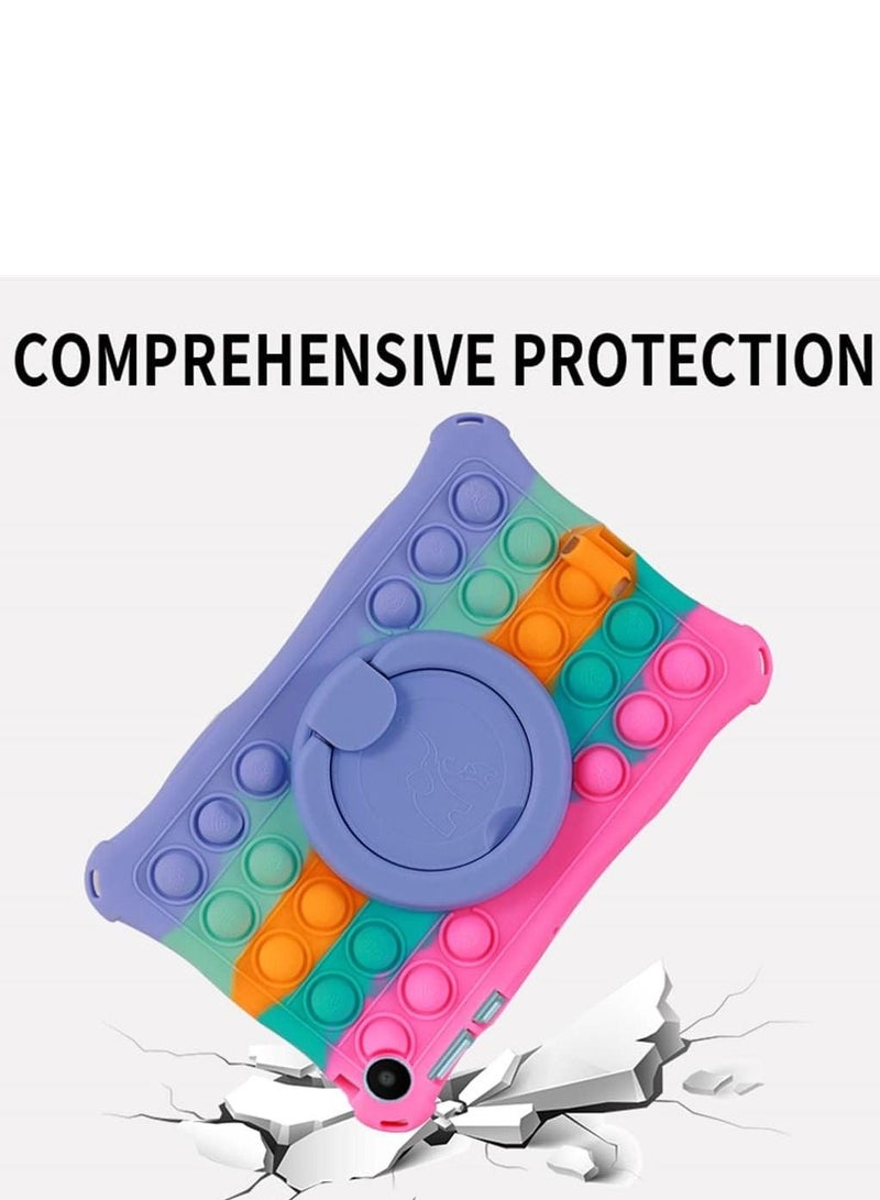 Case Compatible with Huawei Matepad SE 10.4 inch 2023 Kids Soft Silicon 360 Rotating Ring Stand Cover with Should Strap and Pen  - Image 5