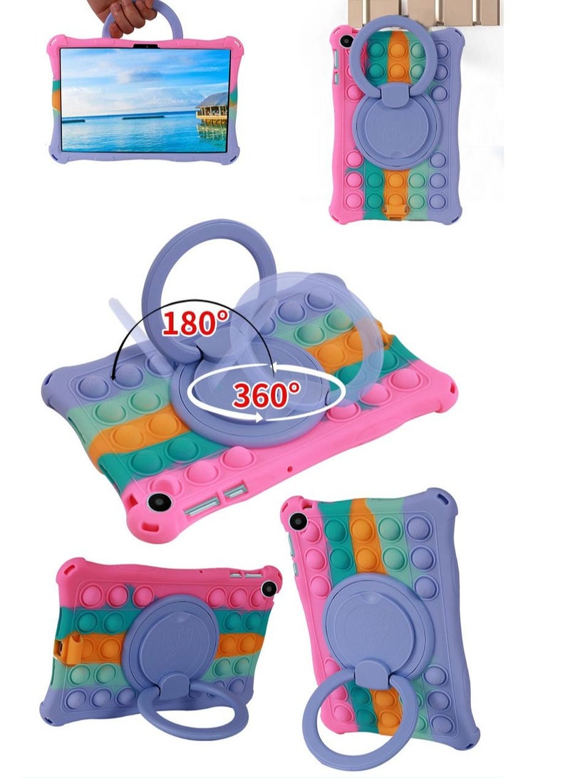 Case Compatible with Huawei Matepad SE 10.4 inch 2023 Kids Soft Silicon 360 Rotating Ring Stand Cover with Should Strap and Pen  - Image 4