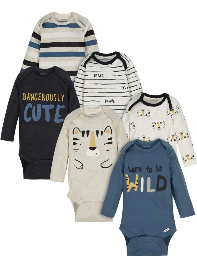 Onesies Brand Onesies Brand Baby Boys 6-Pack Long Sleeve Bodysuits Baby and Toddler T-Shirt Set  - Image 1