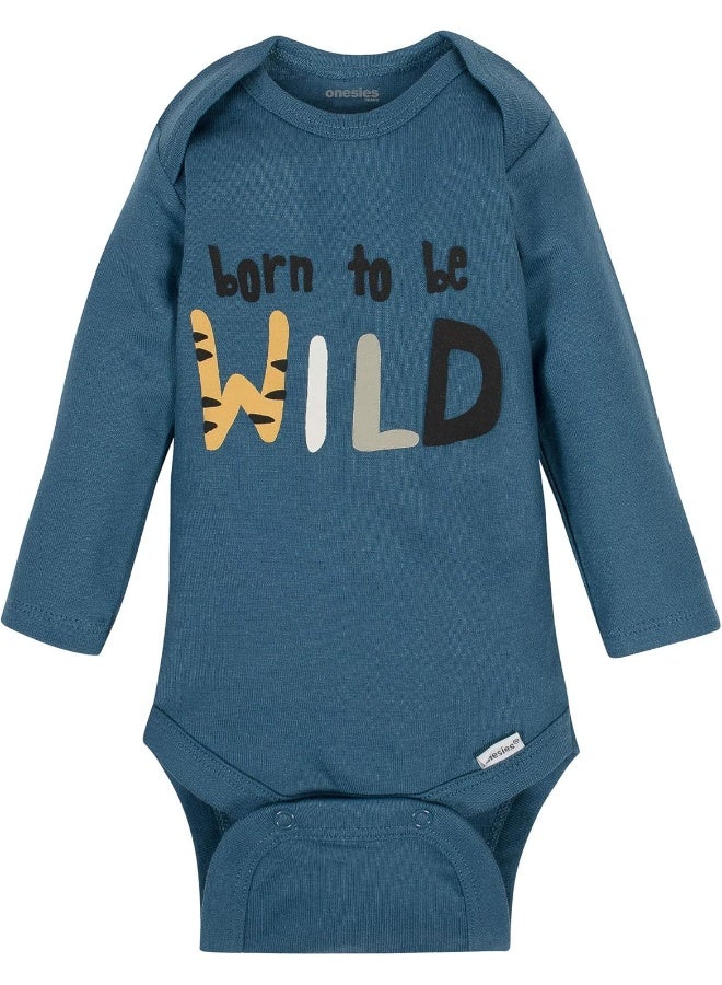 Onesies Brand Onesies Brand Baby Boys 6-Pack Long Sleeve Bodysuits Baby and Toddler T-Shirt Set  - Image 3