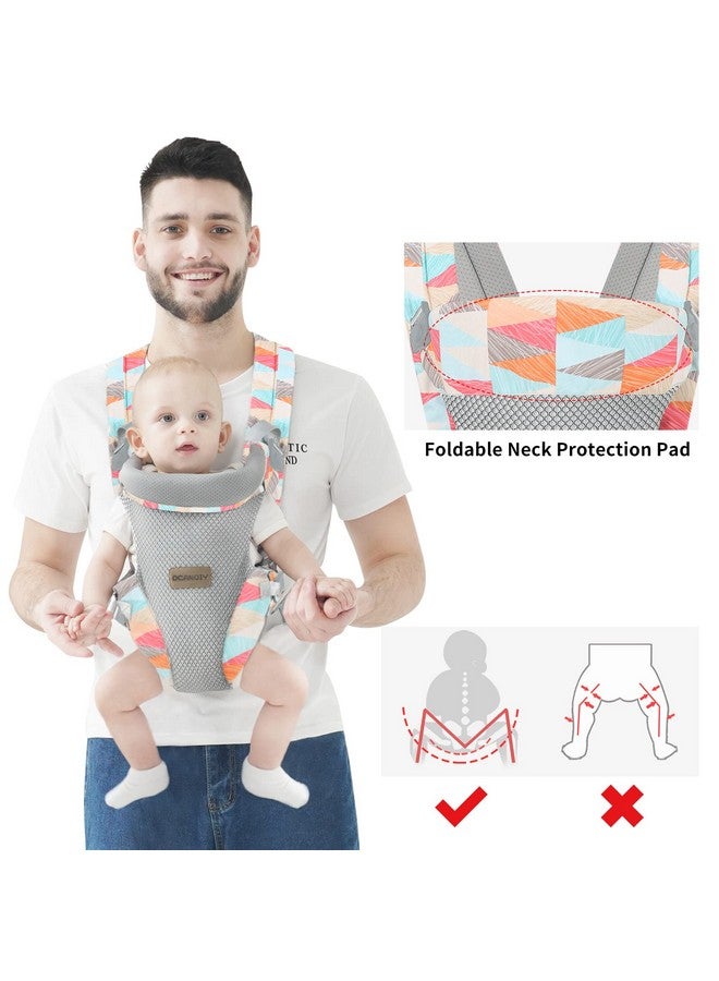 Ocanoiy Ocanoiy Baby Carrier Wrap, Ergonomic Front Carrier for Baby Infant Carrier All Carry Position Front and Back Face-in Face-Out Holder Baby Kangaroo Carrier for Toddler (Colorful)  - Image 4