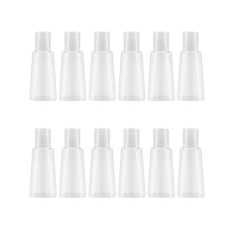12 Pack 1 oz Empty Bottles with Flip Cap, INNOLIFE 30ml Plastic Empty Squeeze Bottle for Liquid, Lotions, Creams and Toiletries, Refillable Travel Size Bottles for Hand Sanitizer