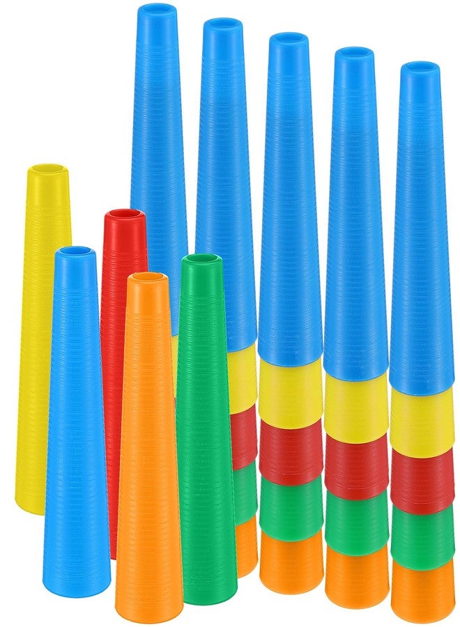 Threehoney 50 Set Stacking Hand Replacement Cones Occupational Therapy Equipment Hand Therapy Tools 7 Inch Small Stacking Cones Textured Physical Exercisers - Image 1