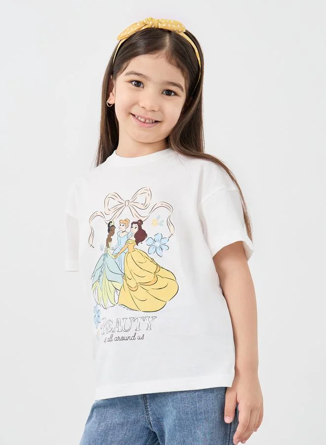ستايلي Styli Graphic Print Oversized Round Neck T-Shirt