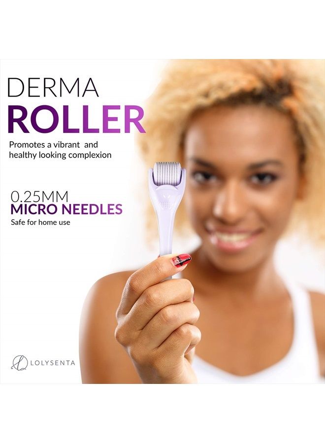 Mroobest Lolysenta Derma Roller 0.25mm, Titanium Microneedle Roller for Face, Microdermabrasion Facial Roller, Microneedling Dermaroller, Includes Storage Case - Image 2