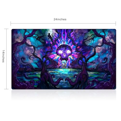 Katomula MTG Playmat TCG Card Game mat Stitched Edge NonSlip Rubber Bottom 24 x 14 inch Swamp - Image 5