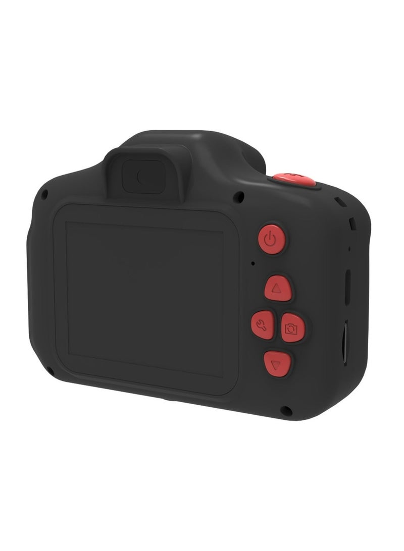 porodo Kids Focus Camera with Tripod Stand, 320 x 240 Screen Resolution, Up to 5 Hours Working Time, Built-in Games, Photo & Video Filters, Dual Lens Selfie Camera - Black  - Image 4