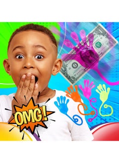 Ja-Ru JA-RU Snap Hand-Jumbo Sticky Hands Toy (12 Packs Assorted). Large Stretchy Sticky Hands Toy for Kids. Party Favors, Classroom Prizes, Birthday Gifts Easter Day Goodie Bags Stuffers Bulk 414-12s  - Image 3