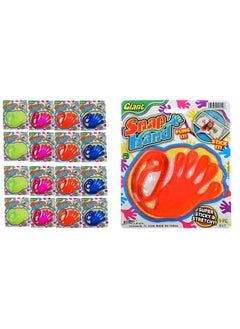 Ja-Ru JA-RU Snap Hand-Jumbo Sticky Hands Toy (12 Packs Assorted). Large Stretchy Sticky Hands Toy for Kids. Party Favors, Classroom Prizes, Birthday Gifts Easter Day Goodie Bags Stuffers Bulk 414-12s  - Image 1