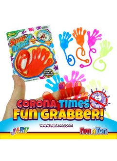 Ja-Ru JA-RU Snap Hand-Jumbo Sticky Hands Toy (12 Packs Assorted). Large Stretchy Sticky Hands Toy for Kids. Party Favors, Classroom Prizes, Birthday Gifts Easter Day Goodie Bags Stuffers Bulk 414-12s  - Image 2