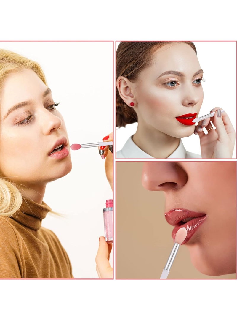 Eaasty 30 Pcs Silicone Lip Brush with Cover Lipstick Applicator Brushes Silicone Lipstick Brush Reusable Lip Applicator Silicone Makeup Applicator Lip Makeup Brush for Applying Cream or Eyeshadow, 3 Colors - Image 3