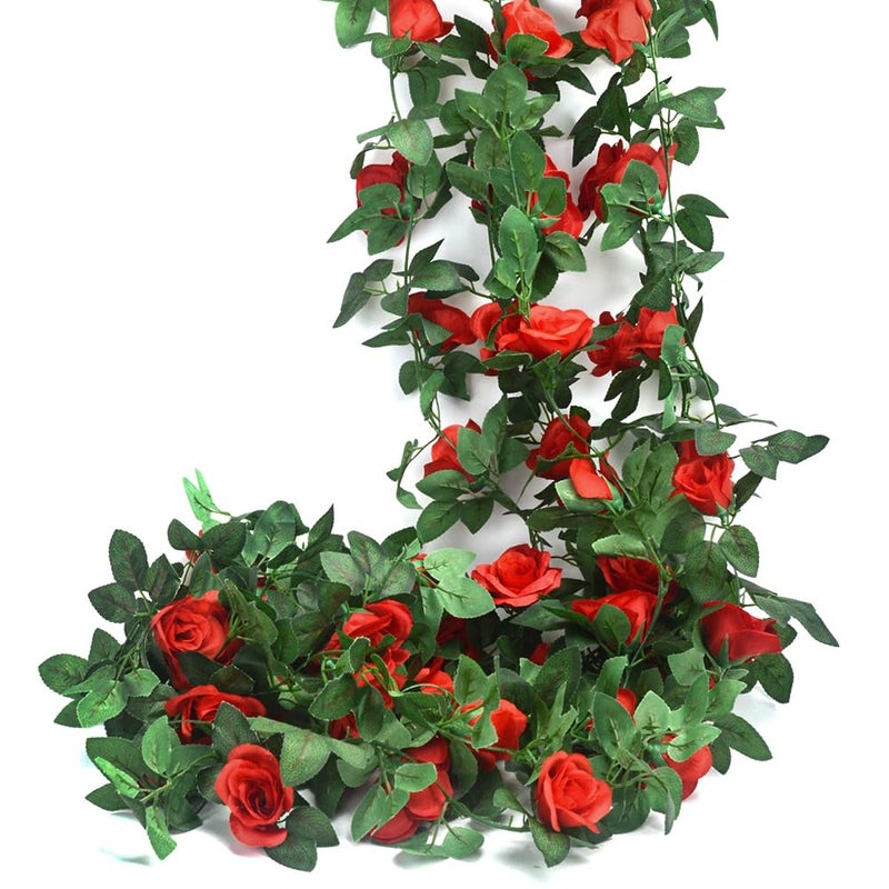 SLanC 5Pcs(41FT) Flower Garland Artificial Rose Vine Garland Artificial Flowers for Wedding Party Arch Garden Floral Garlands Decor - Image 4