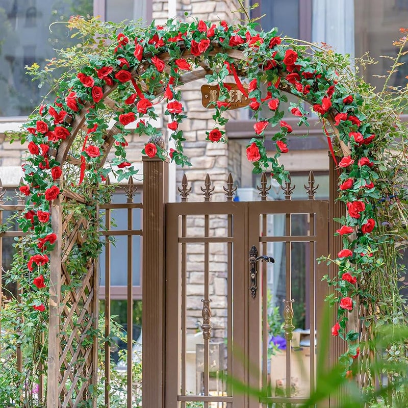 SLanC 5Pcs(41FT) Flower Garland Artificial Rose Vine Garland Artificial Flowers for Wedding Party Arch Garden Floral Garlands Decor - Image 2