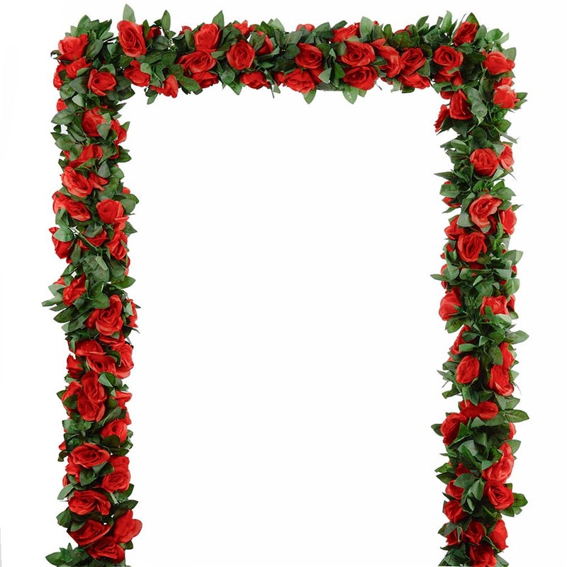 SLanC 5Pcs(41FT) Flower Garland Artificial Rose Vine Garland Artificial Flowers for Wedding Party Arch Garden Floral Garlands Decor - Image 1