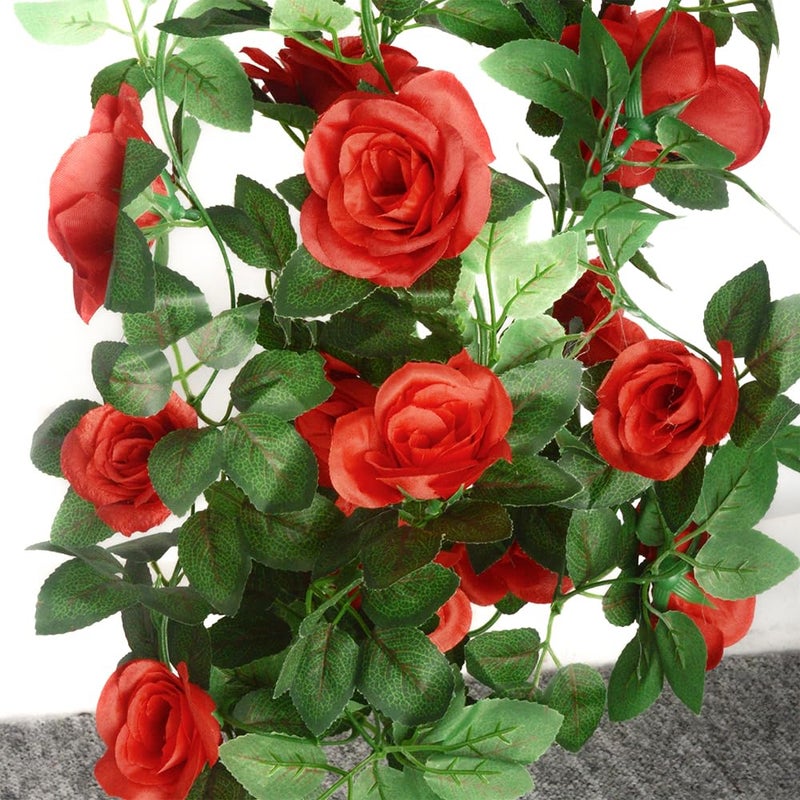 SLanC 5Pcs(41FT) Flower Garland Artificial Rose Vine Garland Artificial Flowers for Wedding Party Arch Garden Floral Garlands Decor - Image 5