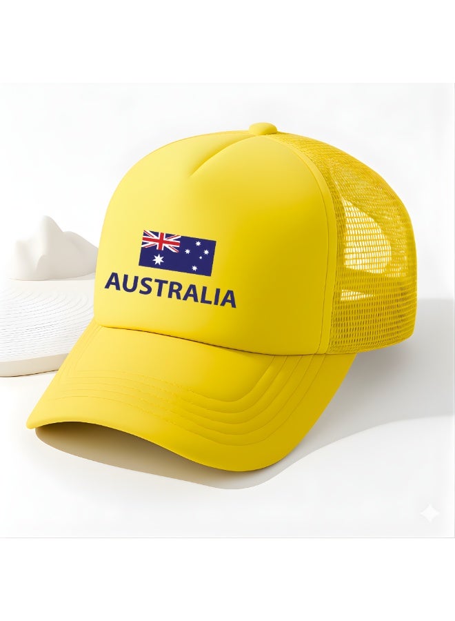 Australia Sports Cap With Adjustment Plastic Snap Closure For Men And Women - Image 3