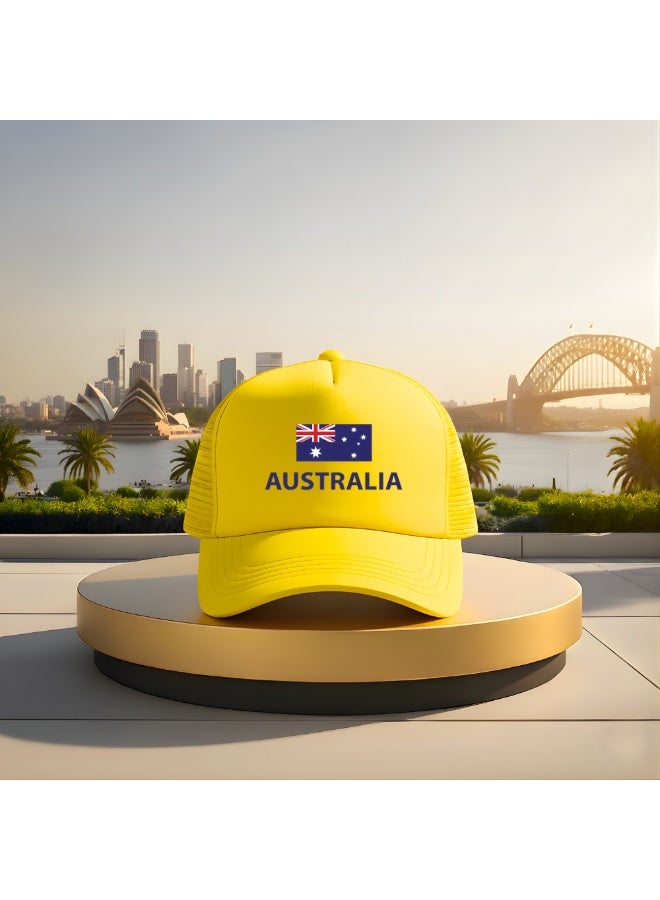 Australia Sports Cap With Adjustment Plastic Snap Closure For Men And Women - Image 4