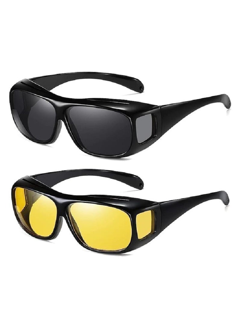 HD Anti-Glare Night Vision Driving Polarized Unisex Sunglasses - 2 Pack - Image 2