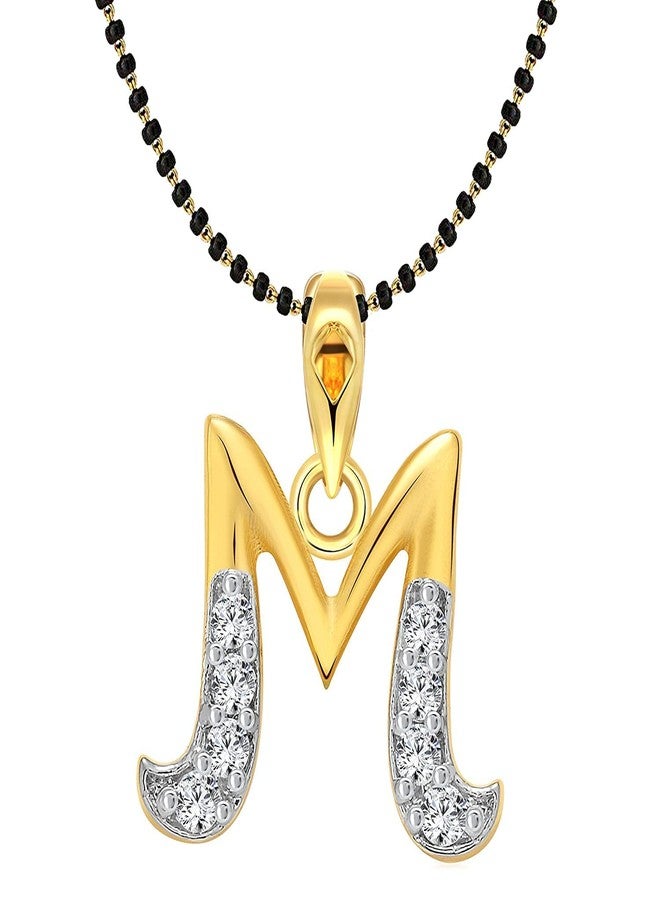 Bhumi Creation Valentine Gifts Letter Pendant Locket Gold Plated Alphabet Heart for Men and Women. (Letter M) - Image 1