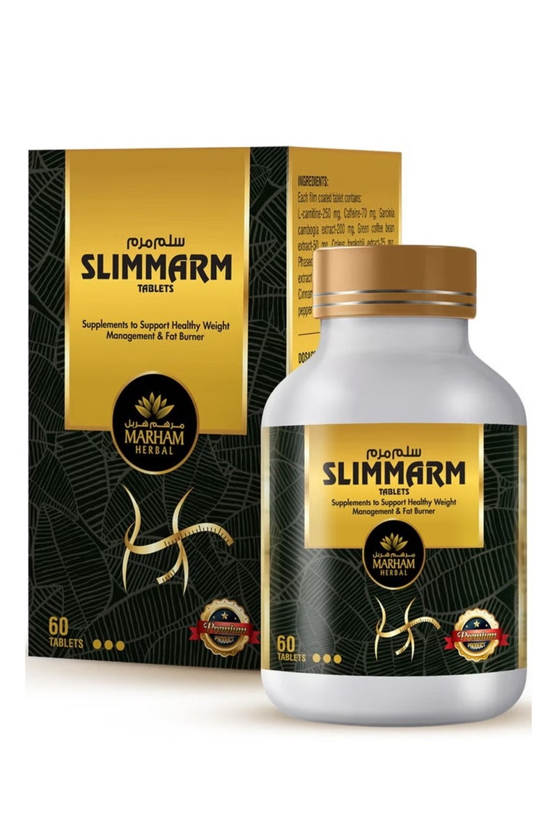 MARHAM HERBAL Slimmarm Tablet: Your Ultimate Solution to Support Healthy Weight Management & Fat Burner | 60 Tablets - Image 1