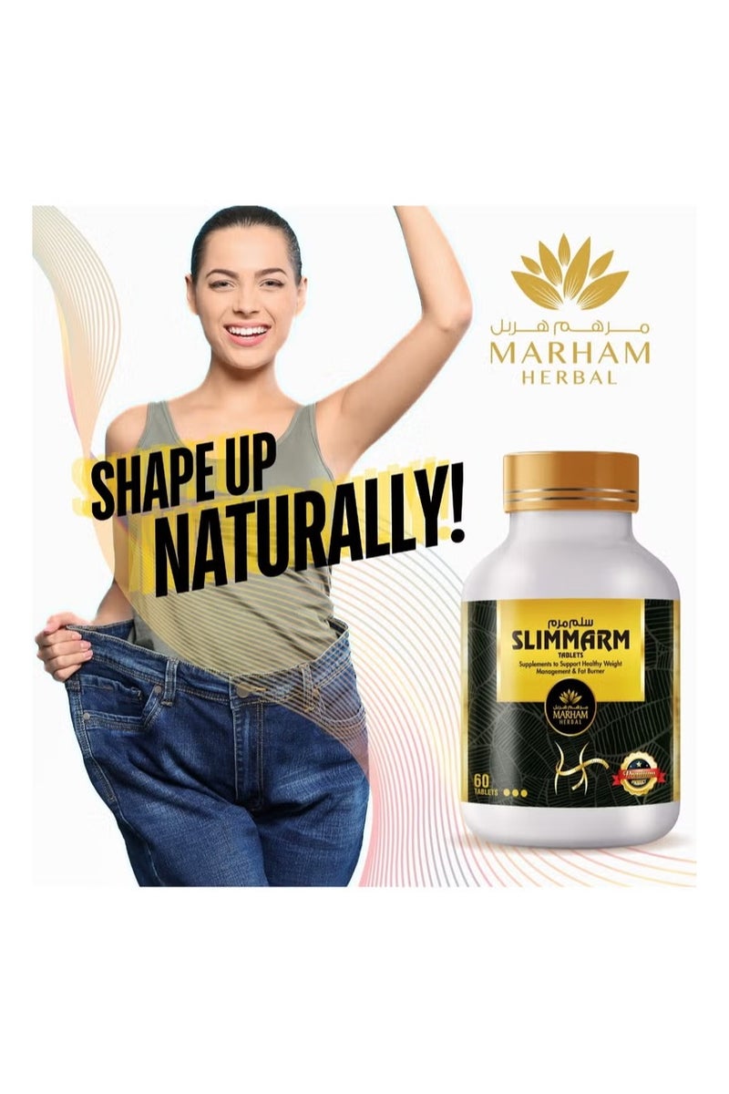 MARHAM HERBAL Slimmarm Tablet: Your Ultimate Solution to Support Healthy Weight Management & Fat Burner | 60 Tablets - Image 3