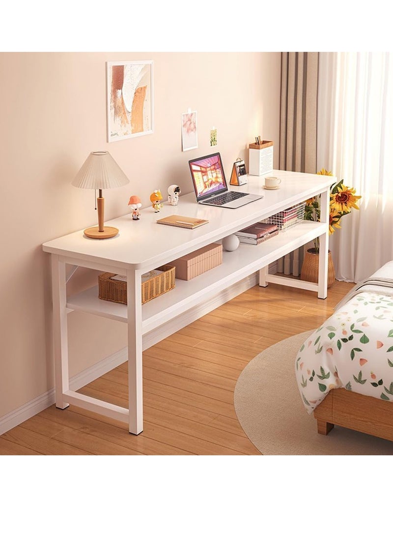 Computer Desk, Computer Laptop Table Desk Office Desk Study Writing Desk Easy Assembly, Computer Desk Modern Simple Style for Home Office (2 layer)