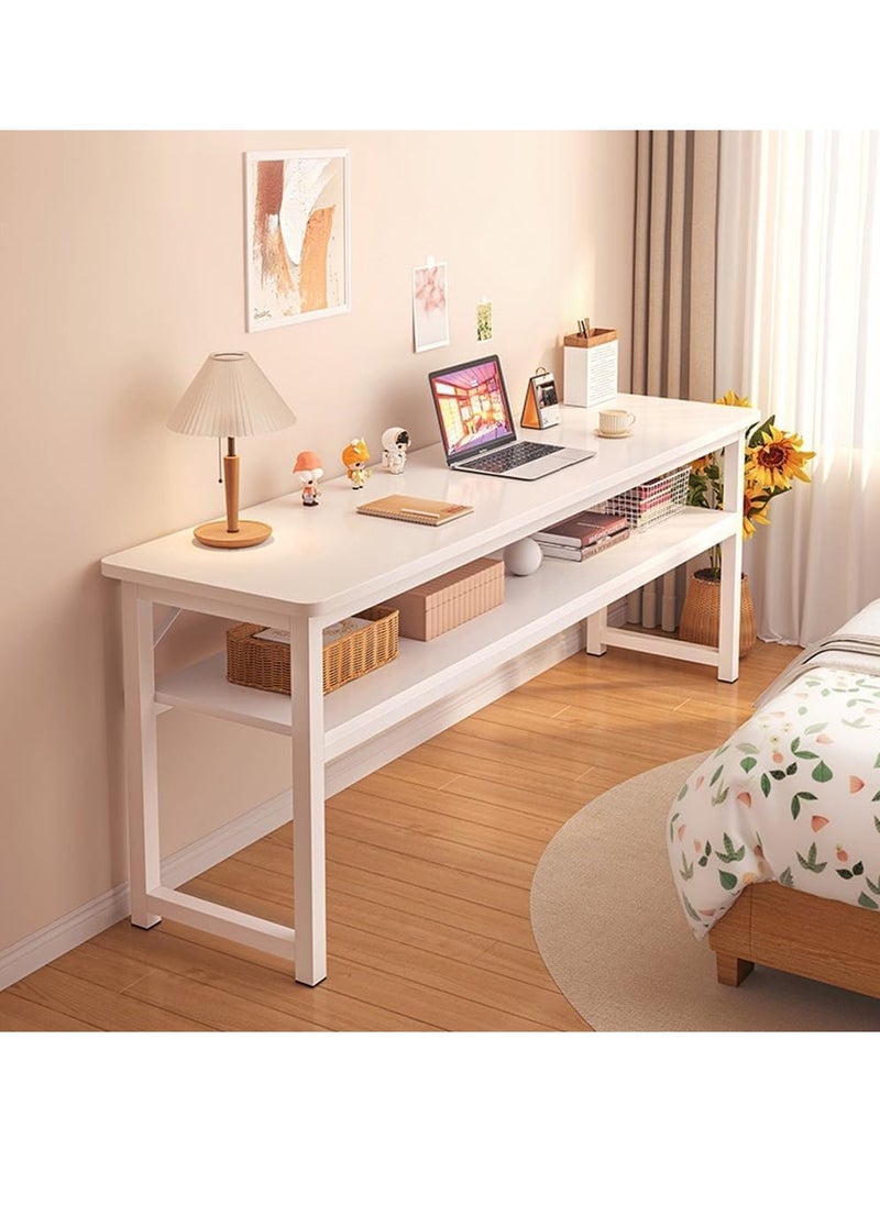 Computer Desk, Computer Laptop Table Desk Office Desk Study Writing Desk Easy Assembly, Computer Desk Modern Simple Style for Home Office (2 layer)