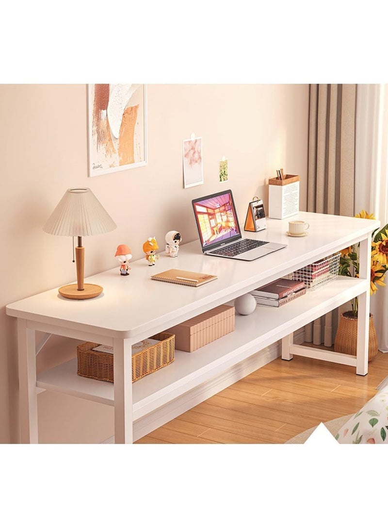 Computer Desk, Computer Laptop Table Desk Office Desk Study Writing Desk Easy Assembly, Computer Desk Modern Simple Style for Home Office (2 layer)