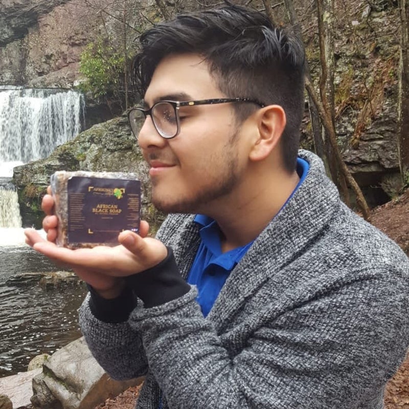 Afrikinky Premium Quality Authentic African Black Soap - Bulk 1lb Raw Organic Soap for Acne, Dry Skin, Rashes, Burns, Scar Removal, Face & Body Wash, 100% Natural Beauty Bar From Ghana Fair Trade - Image 3