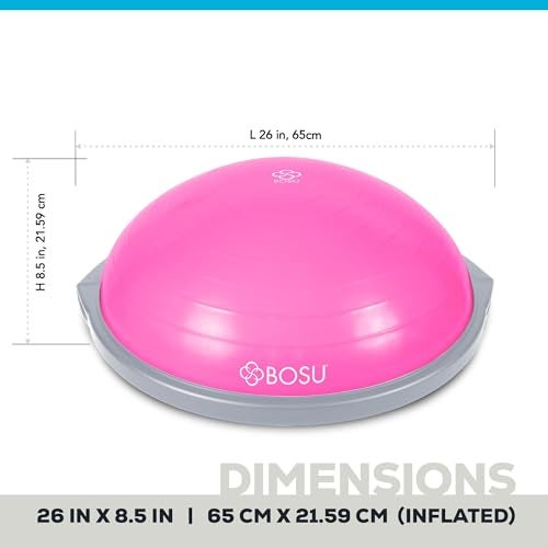 Bosu 72-10850 Home Gym Equipment The Original Balance Trainer 65 cm Diameter, Pink and Gray - Image 2