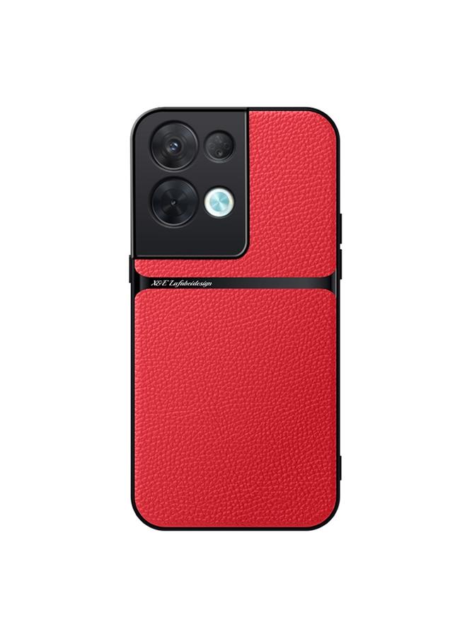 اس-توب جراب هاتف OPPO Reno8 Pro مصنوع من جلد الليتشي المغناطيسي بتغطية كاملة ومضاد للصدمات - Image 1
