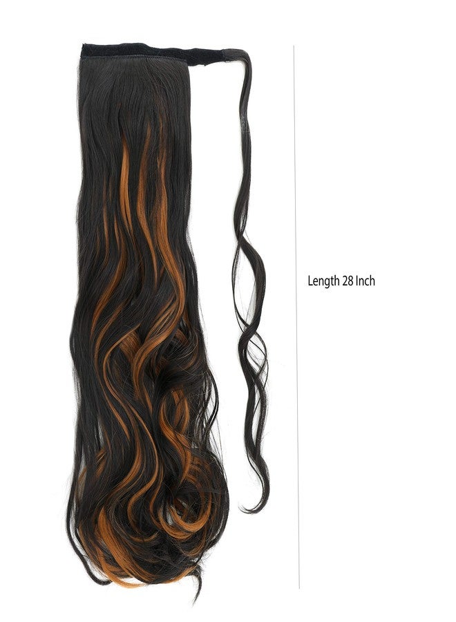 Paradise® Curly Wrap Around Ponytail Hair Extensions For Women And Girls Golden Highlights - Image 2
