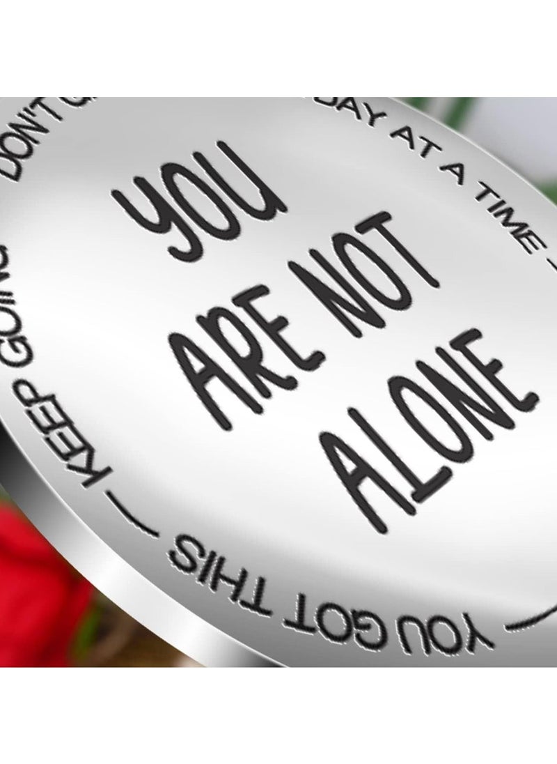 Inspirational Pocket Hug Token Gift Long Distance Relationship Keepsake Stainless Steel Double Sided Pocket Hug Token Gift with PU Leather Keychain for Friend Boyfriend Girlfriend Daughter Son - Image 3