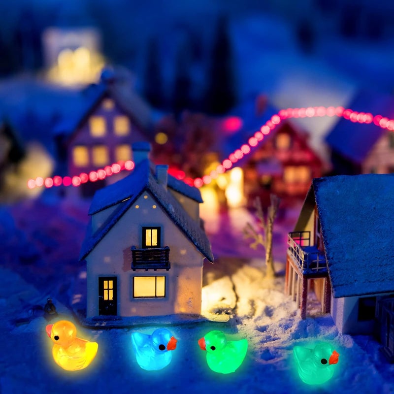 Queekay 50 Pcs Mini Resin Ducks Luminous Tiny Ducks Miniature Duck Glow in The Dark Ornament for Dollhouse Garden Decoration DIY Craft Micro Landscape Aquarium Party Decor (Duck) - Image 5