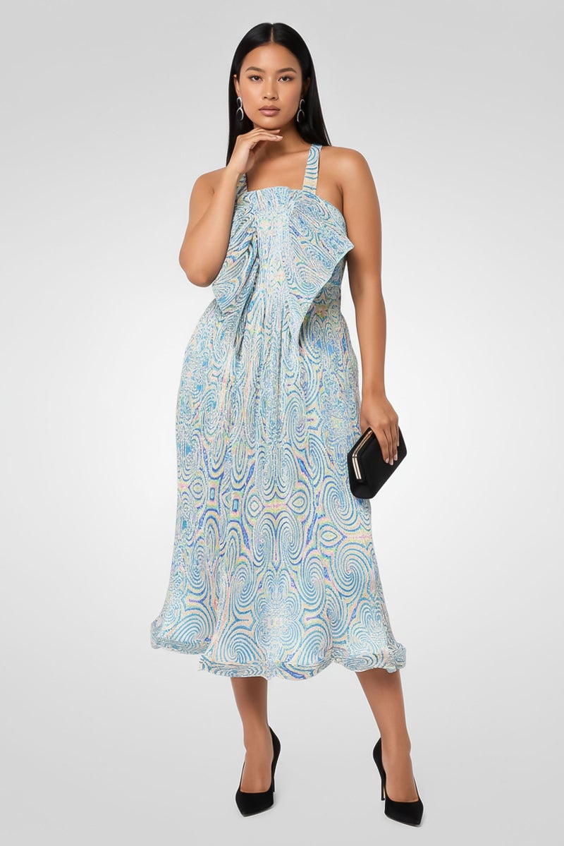 STELLA MCCARTNEY Women Allover Print Midi Dress, Multicolor - Image 1
