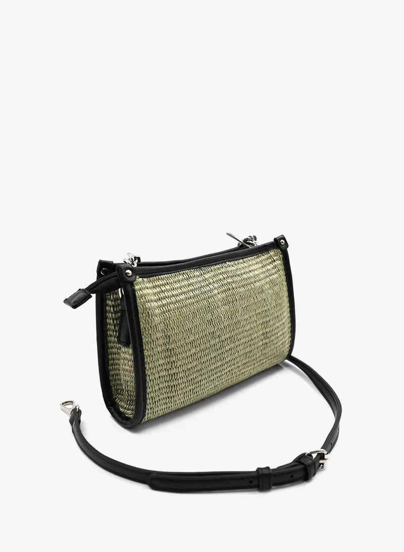 مارينا جالانتي Marina Galanti Women's Aggius Straw-Effect Crossbody bags – Sage Green