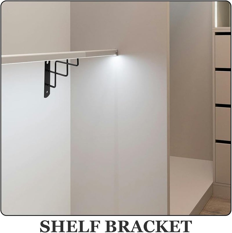 قوس رف حديدي ثقيل أسود، حامل مكتب عائم مثبت على الحائط، دعم للمطبخ والحمام - Image 4